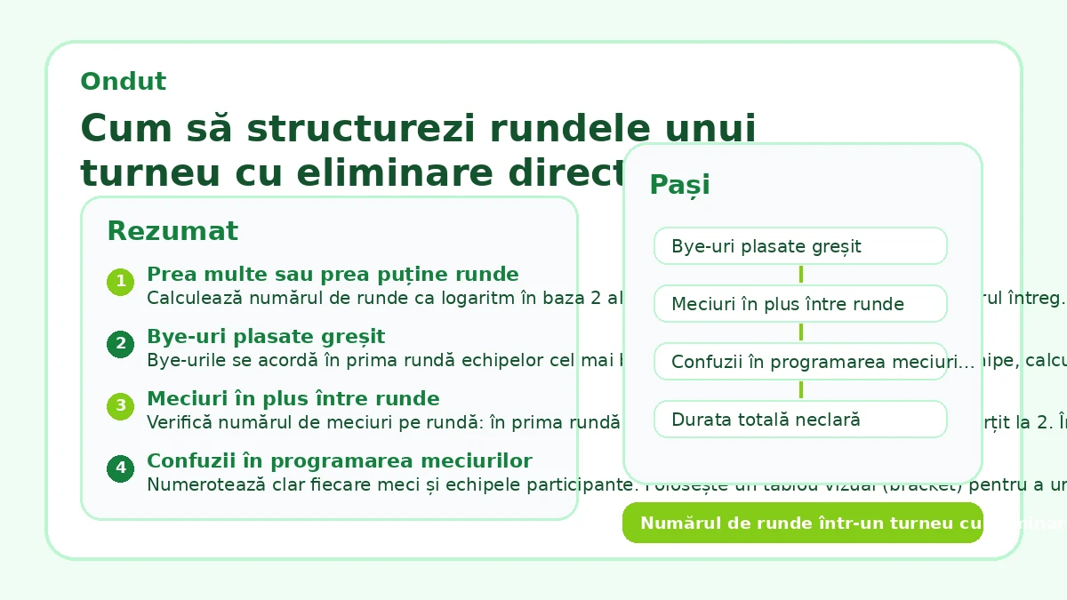 Cum să structurezi rundele unui turneu cu eliminare directă