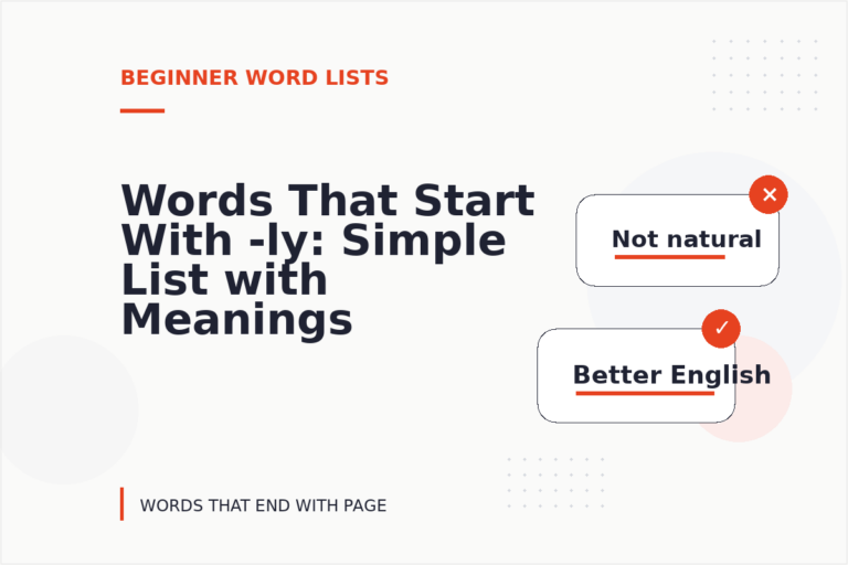 Words That Start With -ly: Simple List with Meanings