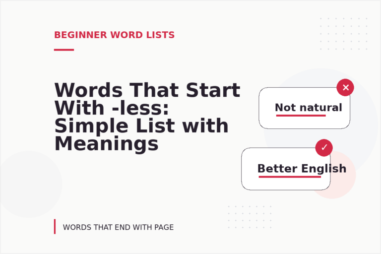 Words That Start With -less: Simple List with Meanings Words That Start With -less: Simple List with Meanings