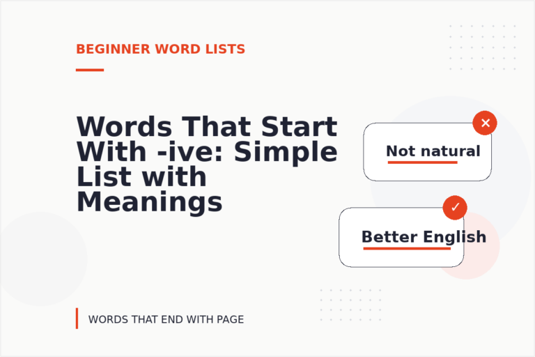 Words That Start With -ive: Simple List with Meanings