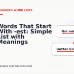 Words That Start With -est: Simple List with Meanings