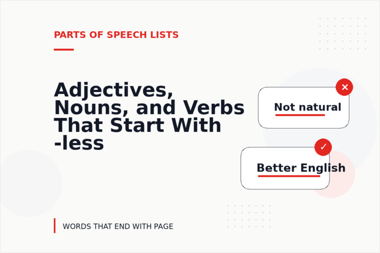 Adjectives, Nouns, and Verbs That Start With -less