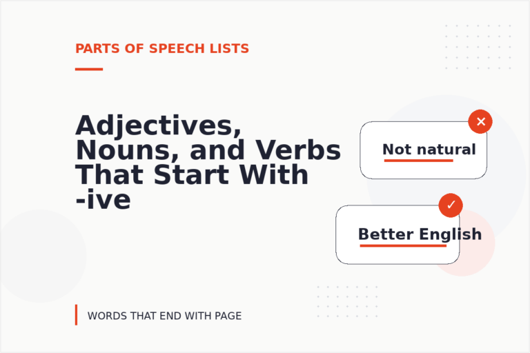 Adjectives, Nouns, and Verbs That Start With -ive Adjectives, Nouns, and Verbs That Start With -ive