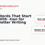Words That Start With -tion for Better Writing